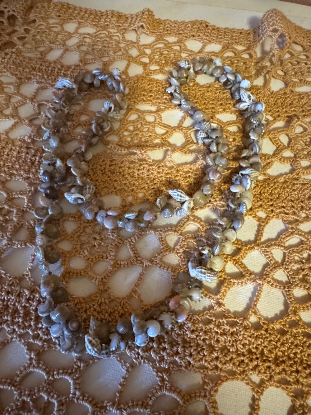 Puka Shell Long Necklace - natural tones